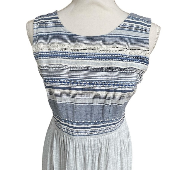 Anthropologie Dolan Left Coast Blue-Gray Embroidered High-Low Dress Size S Boho - Picture 3 of 15